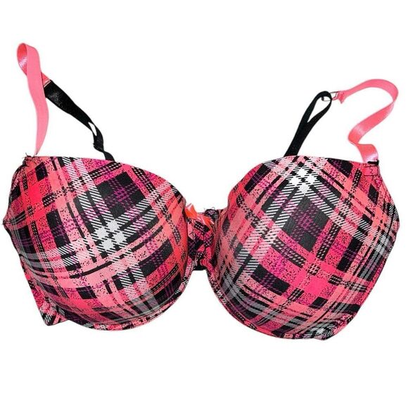 Love Affair cute pink white and plaid bra. New - Picture 1 of 8